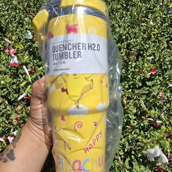 Stanley Yellow and Silver Tumbler with Straw - Picture 2 of 5